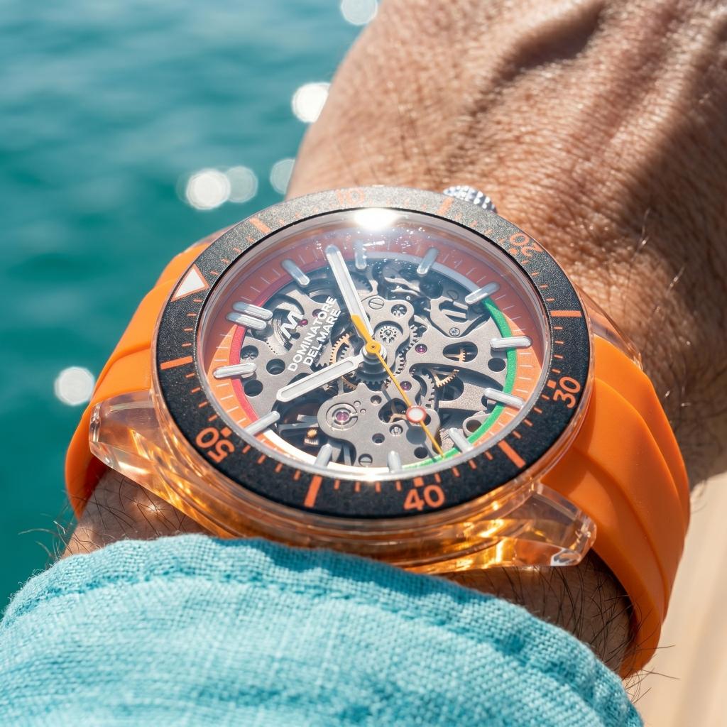 Dominatore Del Mare Men's 42mm Ortona Automatic Skeletonized Dial Silicone Strap Watch