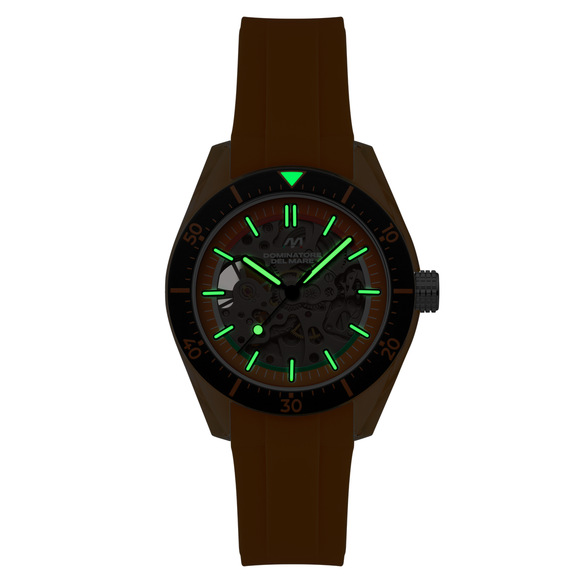 Dominatore Del Mare Men's 42mm Ortona Automatic Skeletonized Dial Silicone Strap Watch