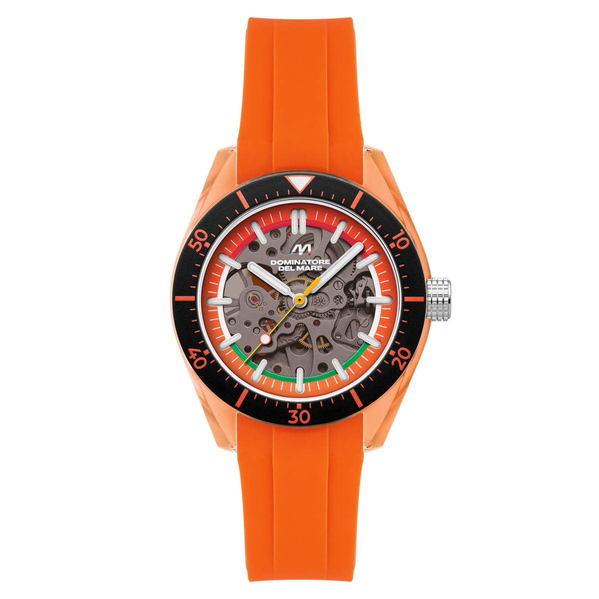 Dominatore Del Mare Men's 42mm Ortona Automatic Skeletonized Dial Silicone Strap Watch