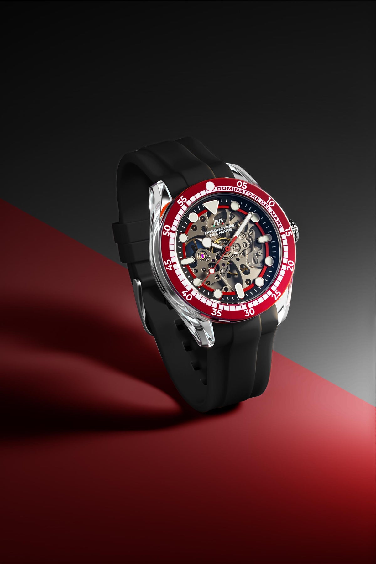 Dominatore Del Mare Men's 42mm Positano Automatic Skeletonized Dial Silicone Strap Watch