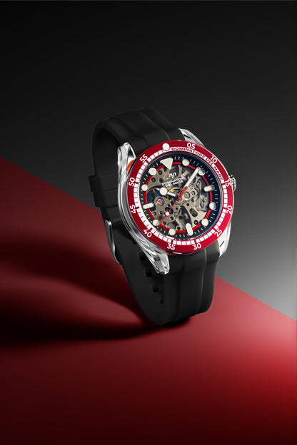 Dominatore Del Mare Men's 42mm Positano Automatic Skeletonized Dial Silicone Strap Watch