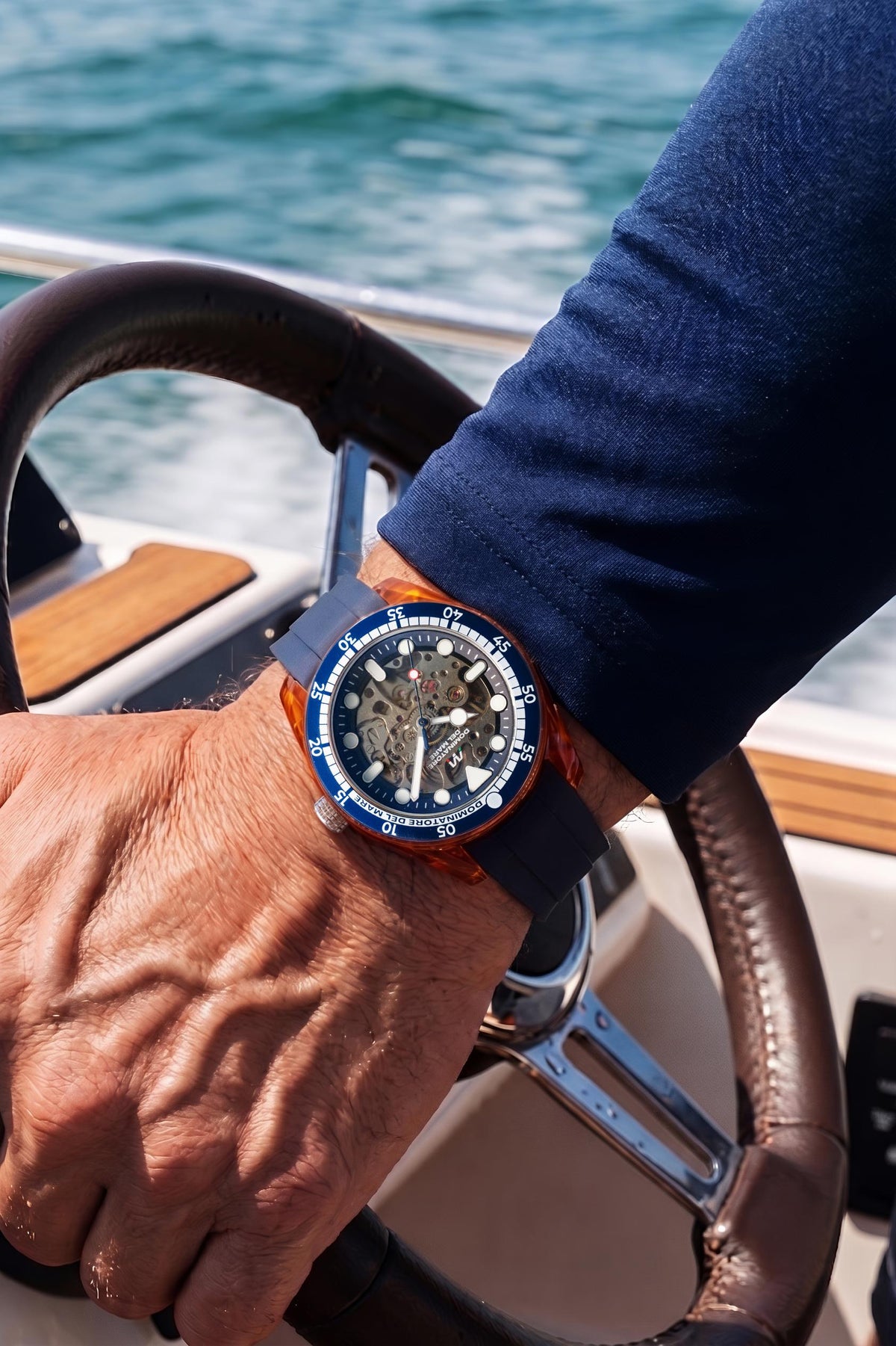 Dominatore Del Mare Men's 42mm Positano Automatic Skeletonized Dial Silicone Strap Watch
