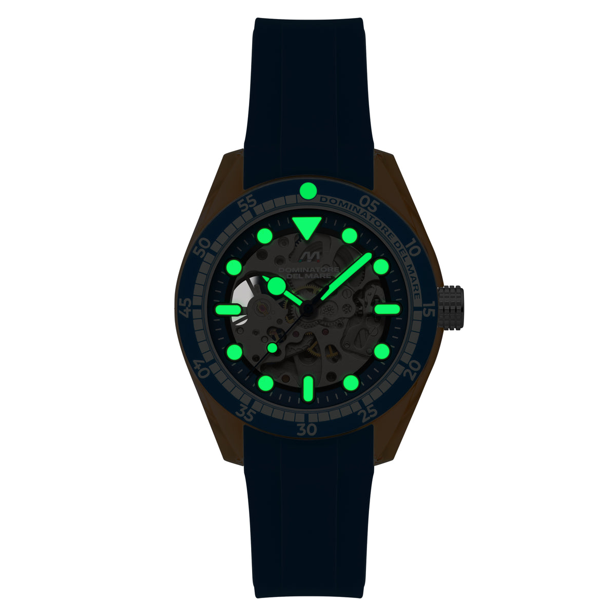 Dominatore Del Mare Men's 42mm Positano Automatic Skeletonized Dial Silicone Strap Watch