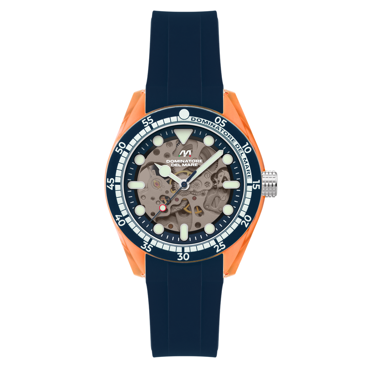 Dominatore Del Mare Men's 42mm Positano Automatic Skeletonized Dial Silicone Strap Watch