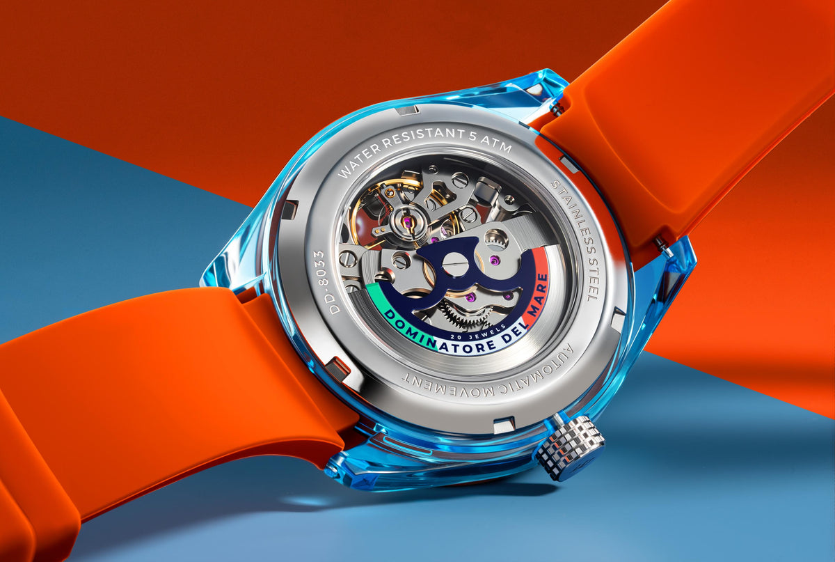 Dominatore Del Mare Men's 42mm Positano Automatic Skeletonized Dial Silicone Strap Watch