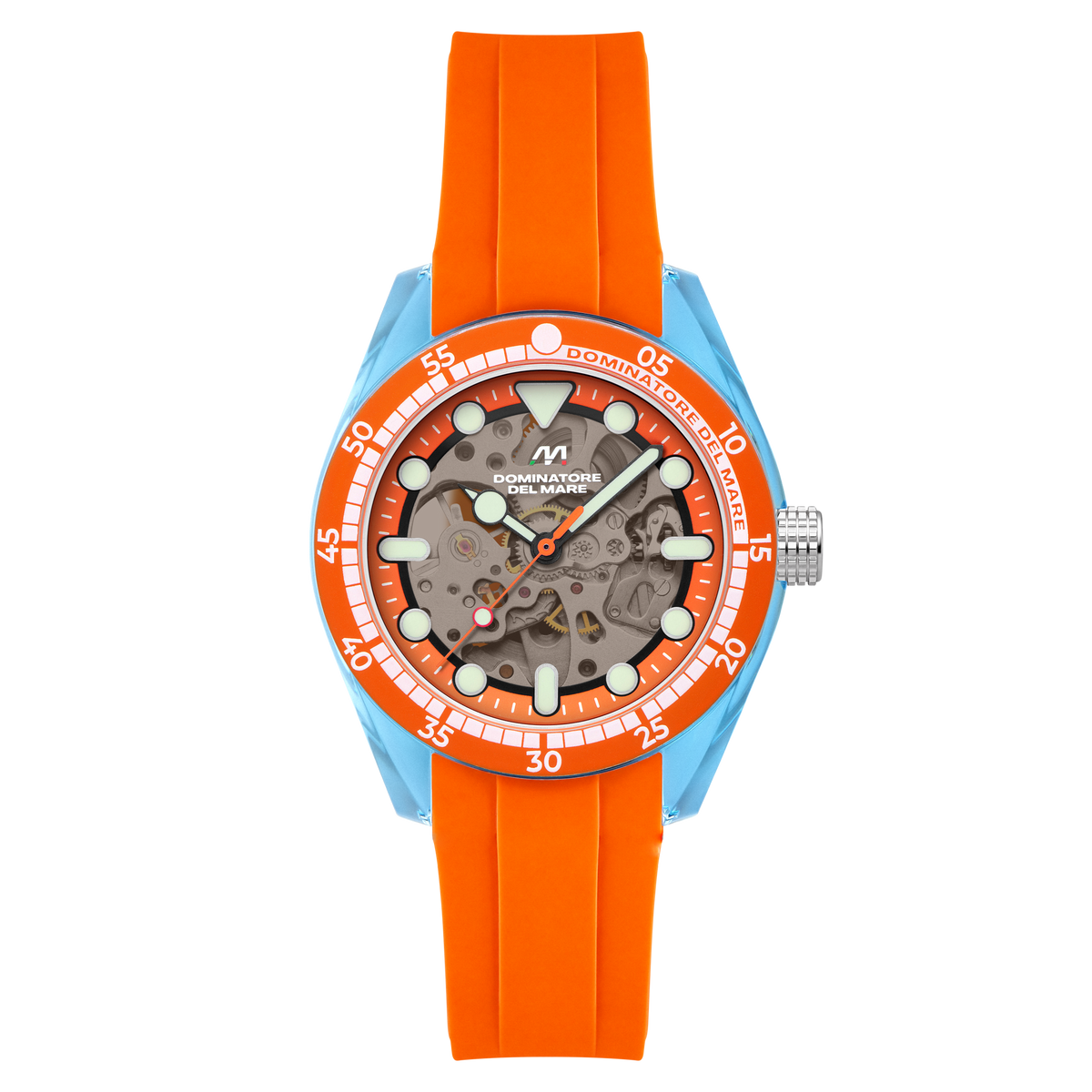 Dominatore Del Mare Men's 42mm Positano Automatic Skeletonized Dial Silicone Strap Watch