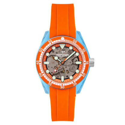 Dominatore Del Mare Men's 42mm Positano Automatic Skeletonized Dial Silicone Strap Watch