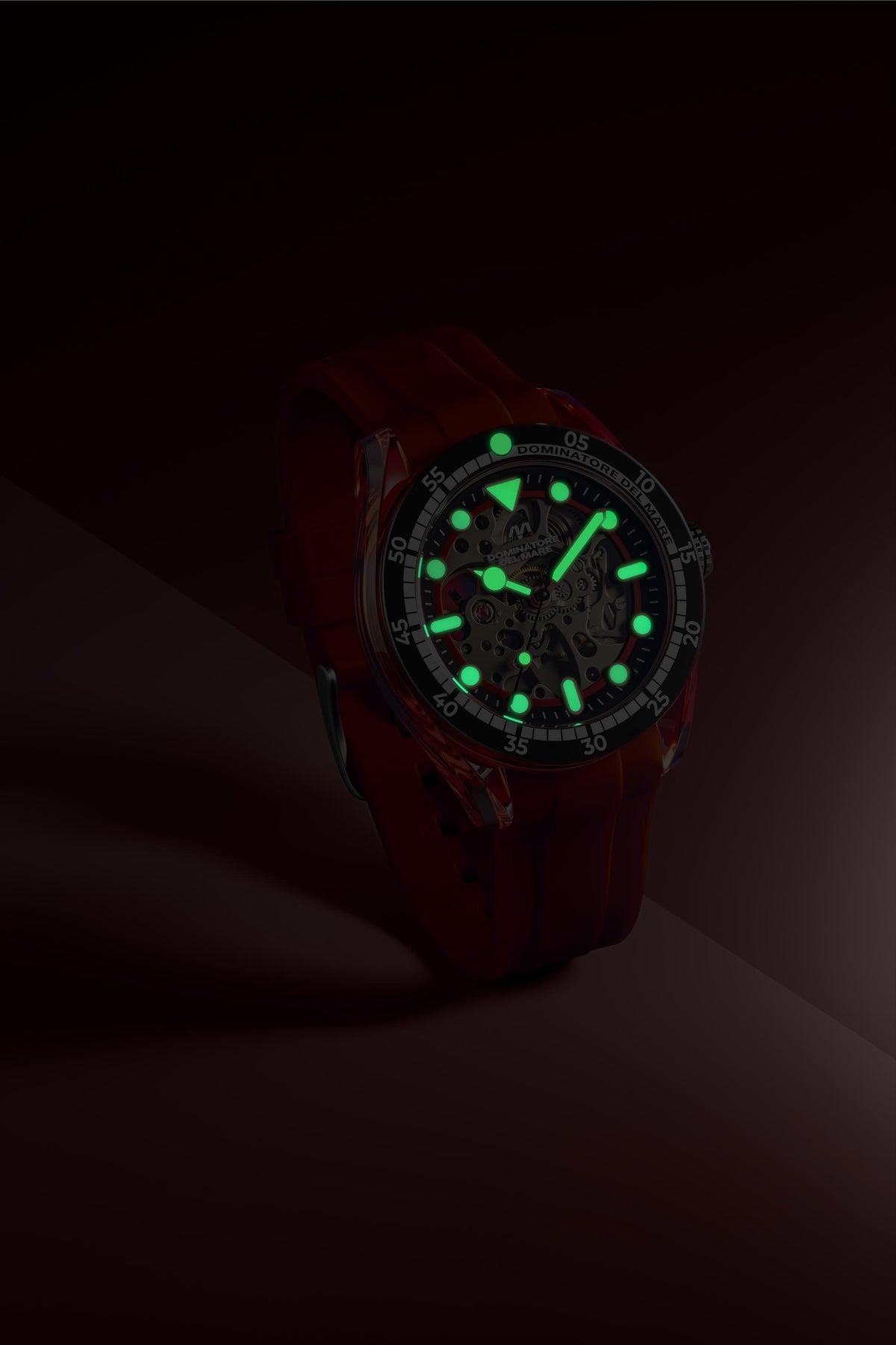 Dominatore Del Mare Men's 42mm Positano Automatic Skeletonized Dial Silicone Strap Watch