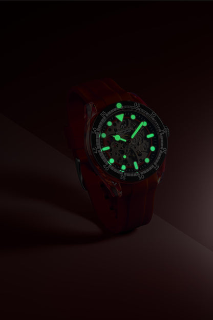 Dominatore Del Mare Men's 42mm Positano Automatic Skeletonized Dial Silicone Strap Watch