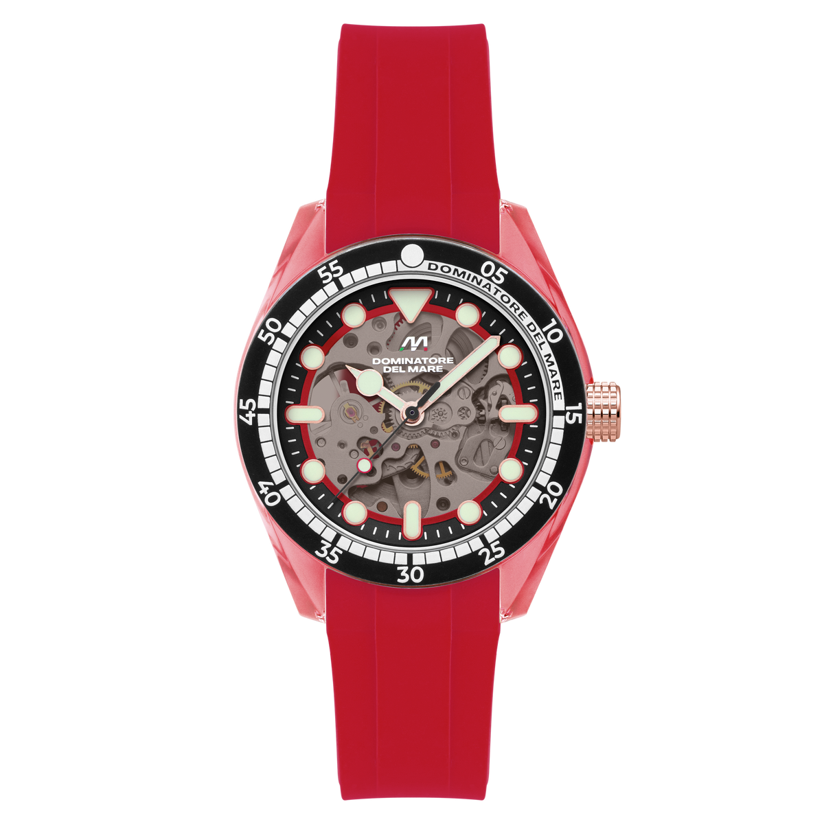 Dominatore Del Mare Men's 42mm Positano Automatic Skeletonized Dial Silicone Strap Watch