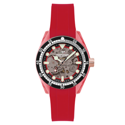Dominatore Del Mare Men's 42mm Positano Automatic Skeletonized Dial Silicone Strap Watch