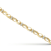 10K Gold 0.25ctw Diamond Fashion Interlocking Link Bracelet