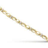 10K Gold 0.25ctw Diamond Fashion Interlocking Link Bracelet