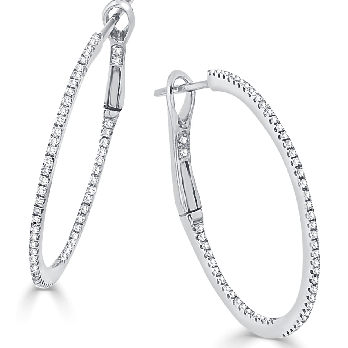 Sabrina Designs 14K Gold 0.43ctw Diamond 1.25" Hoop Earrings