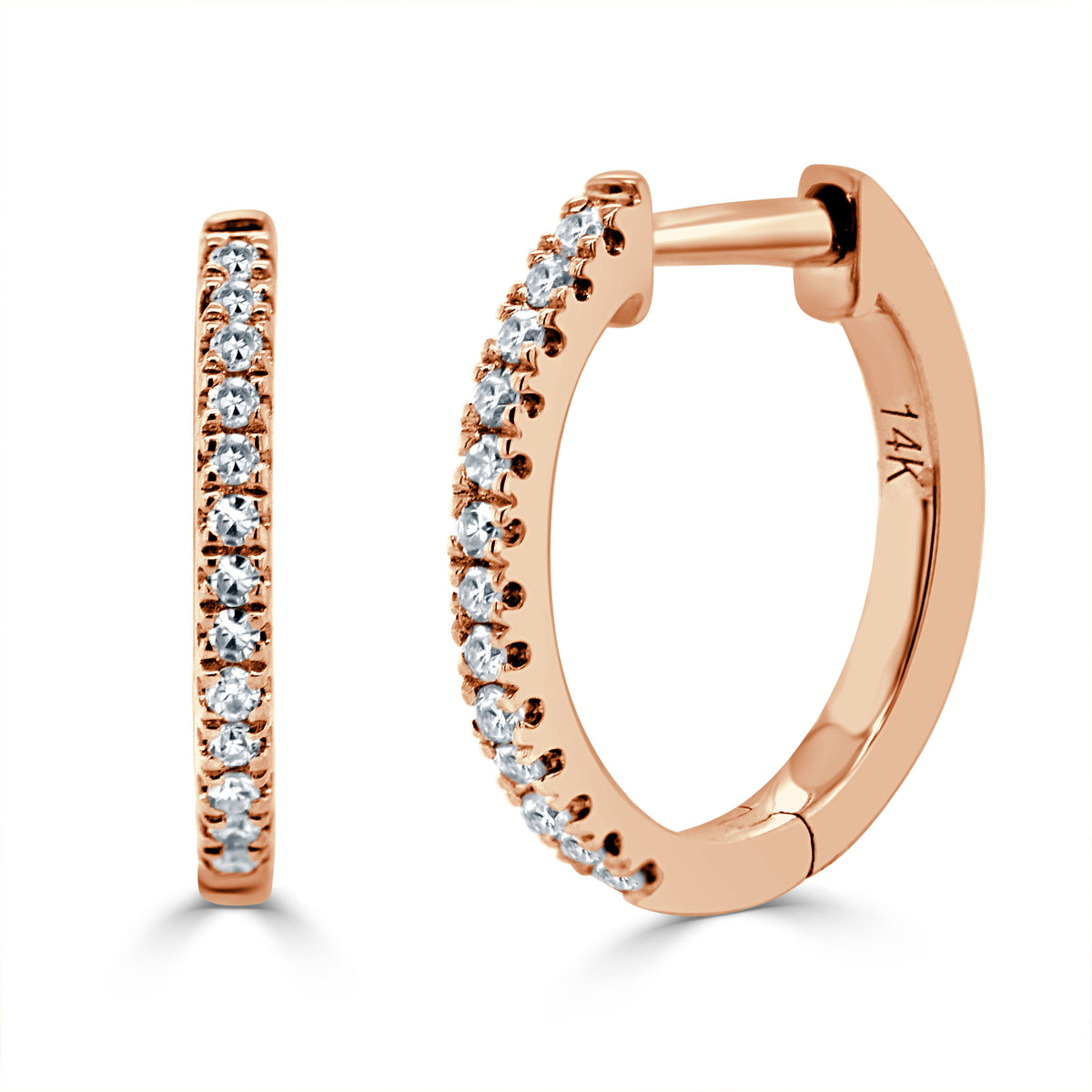 Sabrina Designs 14K Gold 0.08ctw Diamond Huggie Hoop Earrings