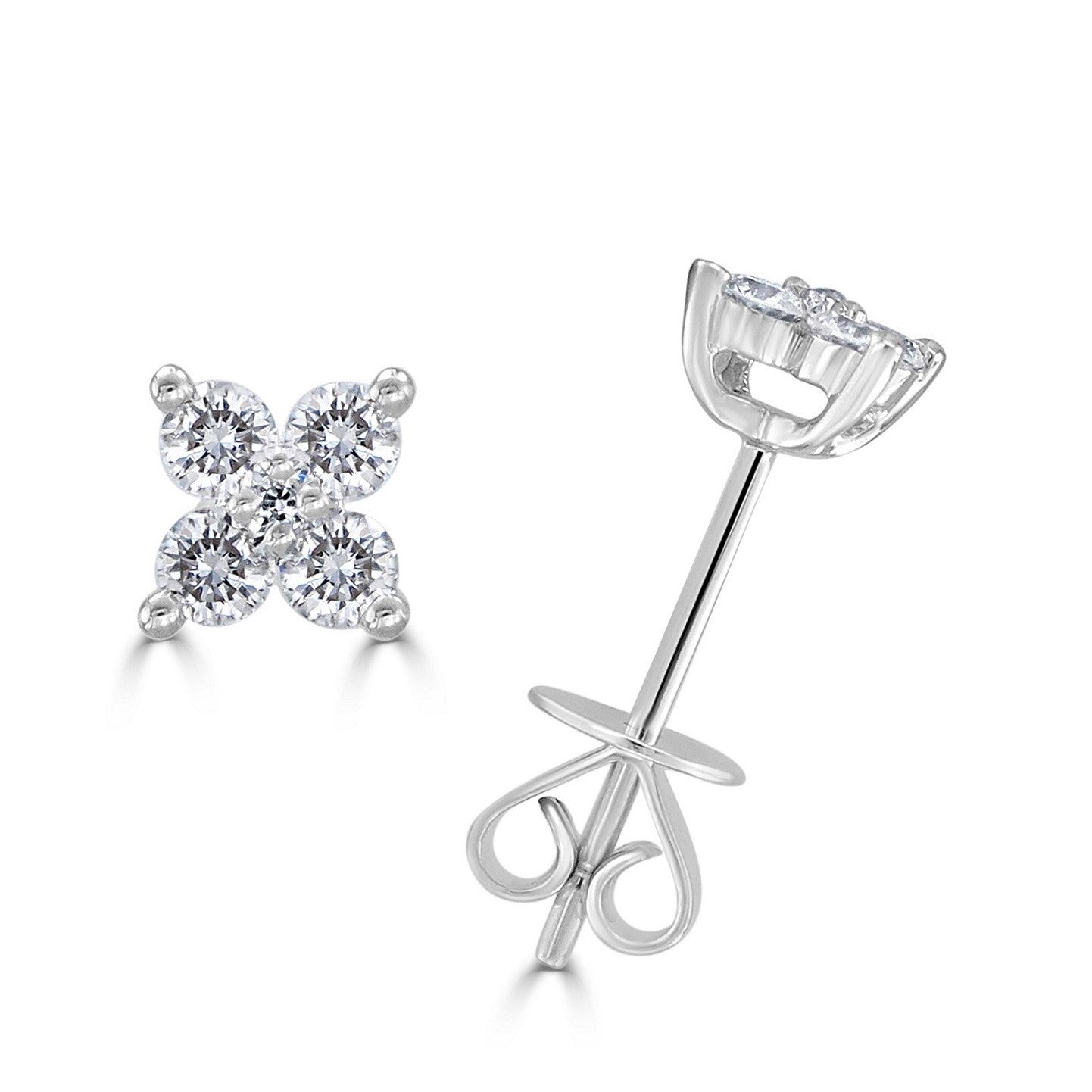 Sabrina Designs 14K Gold 0.30ctw Diamond Flower Cluster Stud Earrings