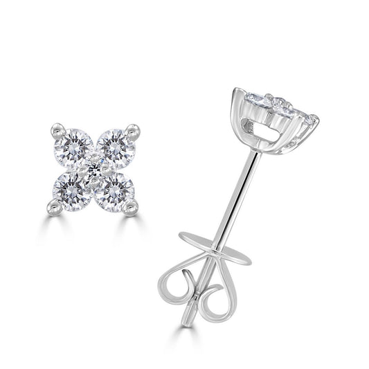 Sabrina Designs 14K Gold 0.30ctw Diamond Flower Cluster Stud Earrings