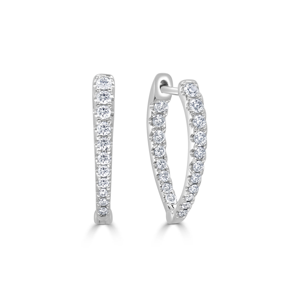 Sabrina Designs 14K Gold 0.49ctw Diamond Inside-Out Oval Hoop Earrings
