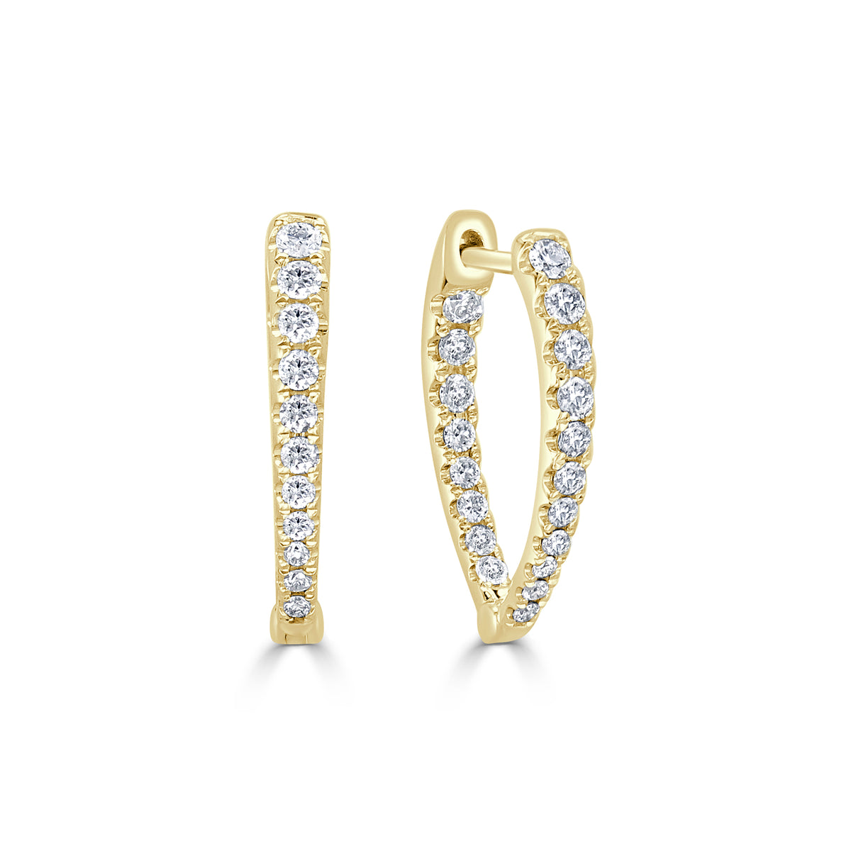 Sabrina Designs 14K Gold 0.49ctw Diamond Inside-Out Oval Hoop Earrings