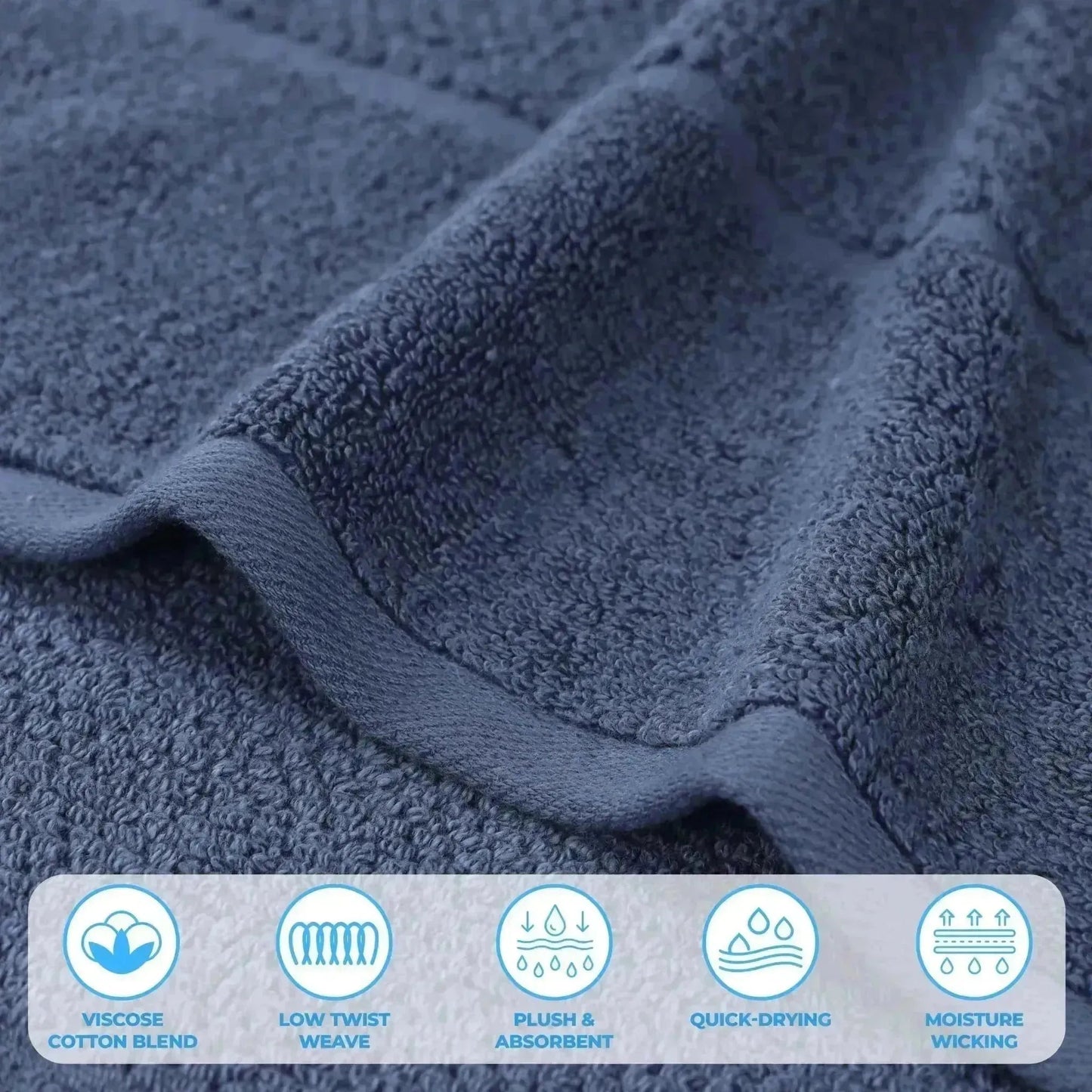 Superior "Mile" Smart Twist Viscose Cotton Blend Set of 2 Bath Towels