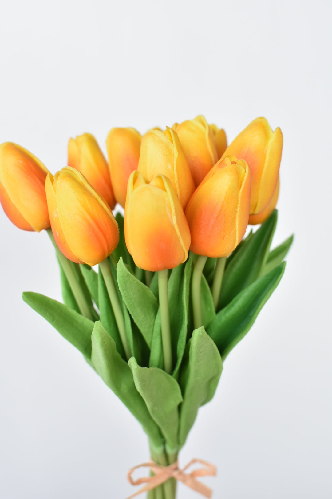 13.5" Faux Real Touch Orange & Yellow 12 Stem Tulip Bundle