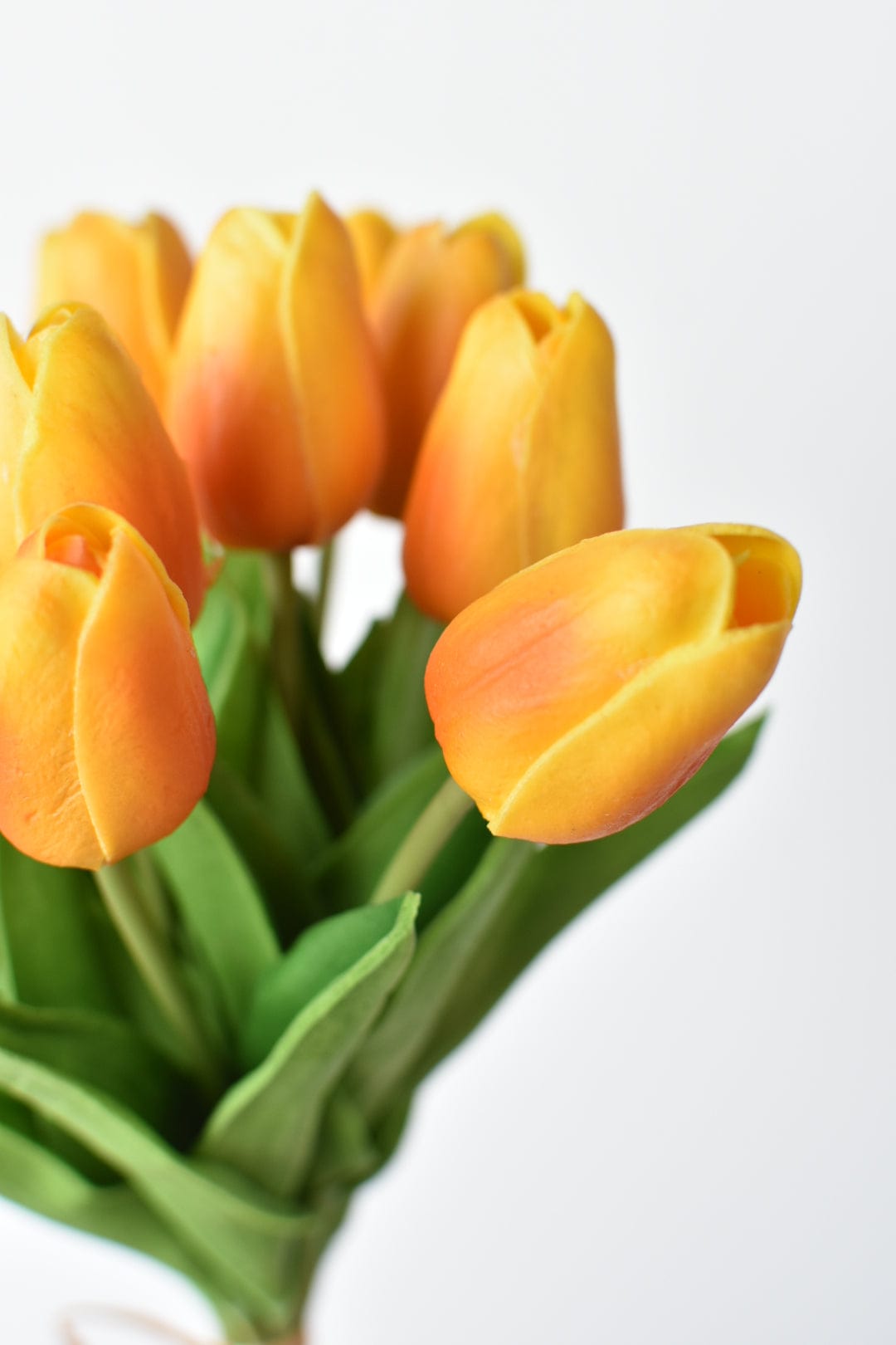 13.5" Faux Real Touch Orange & Yellow 12 Stem Tulip Bundle