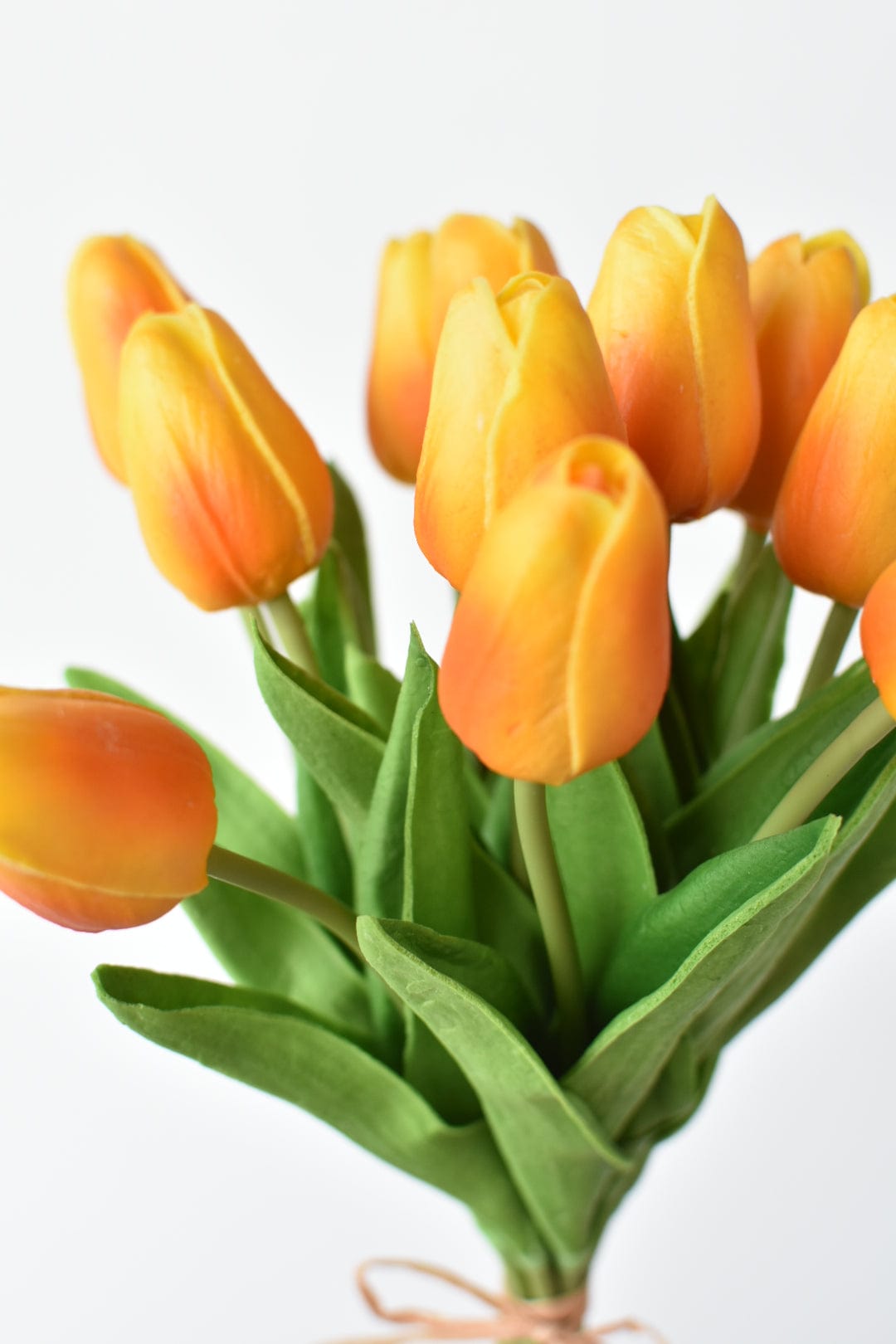 13.5" Faux Real Touch Orange & Yellow 12 Stem Tulip Bundle
