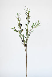 39" Faux Green Olive Stem