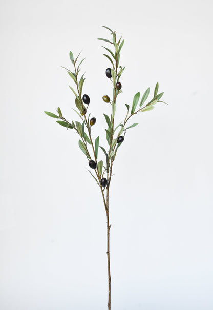 39" Faux Green Olive Stem