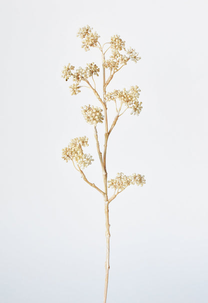 17" Faux Cream Sedum Spray Stem