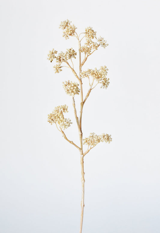 17" Faux Cream Sedum Spray Stem