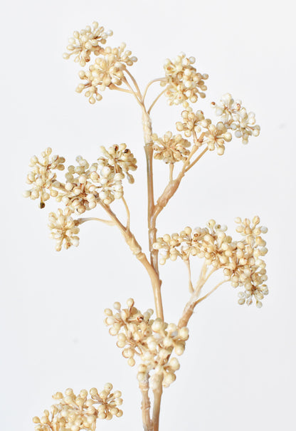 17" Faux Cream Sedum Spray Stem
