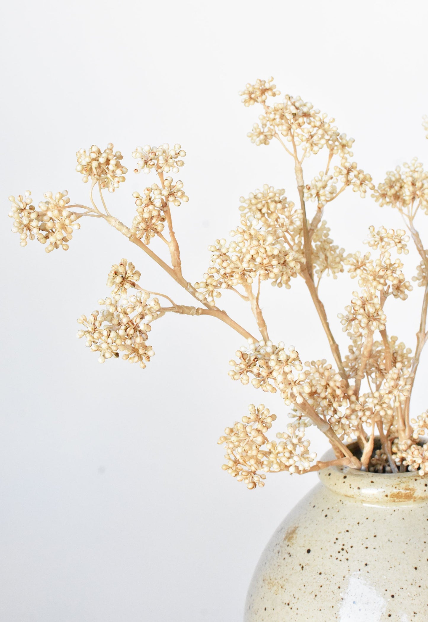 17" Faux Cream Sedum Spray Stem