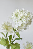 34" Faux White Snowball Hydrangea Stem