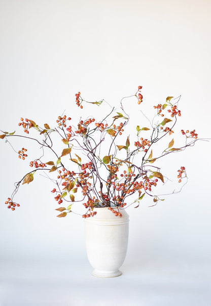 38" Faux Orange Berry Branch Stem