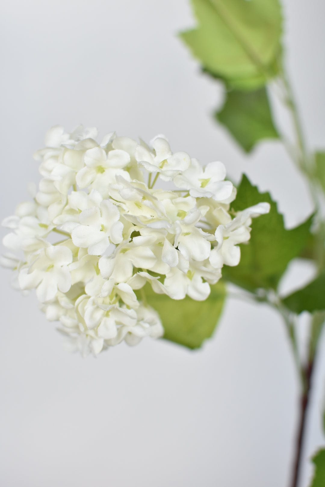 34" Faux White Snowball Hydrangea Stem