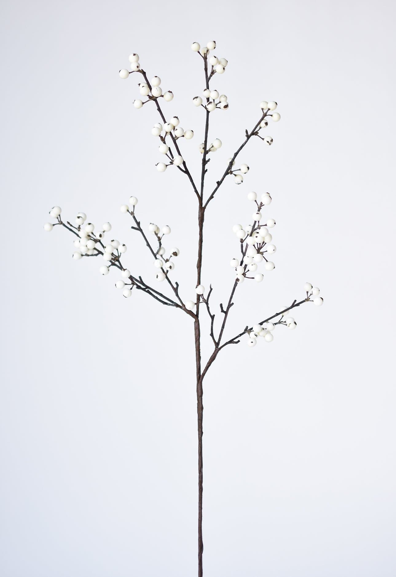 33" Faux White Berry Branch Stem
