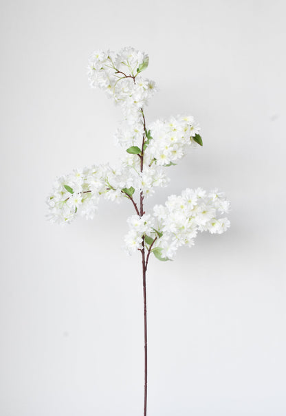 40" Faux Cream Cherry Blossom Branch Stem