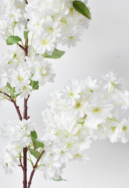 40" Faux Cream Cherry Blossom Branch Stem