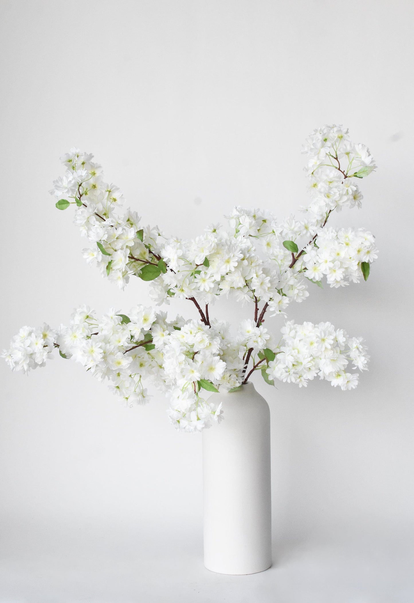 40" Faux Cream Cherry Blossom Branch Stem