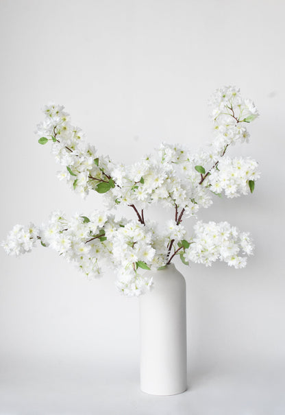 40" Faux Cream Cherry Blossom Branch Stem