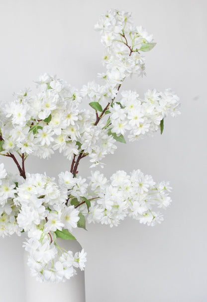 40" Faux Cream Cherry Blossom Branch Stem