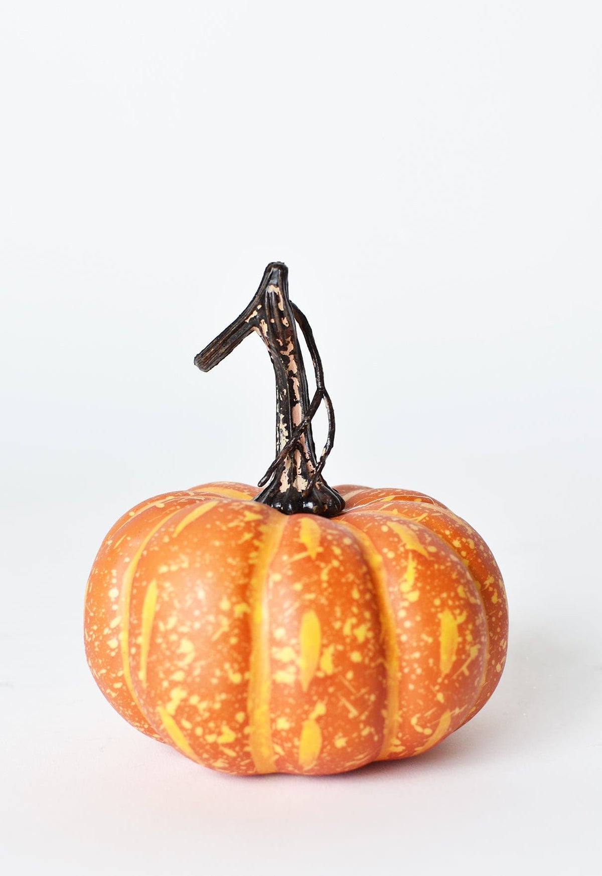 4" x 5" Short Faux Orange Pumpkin