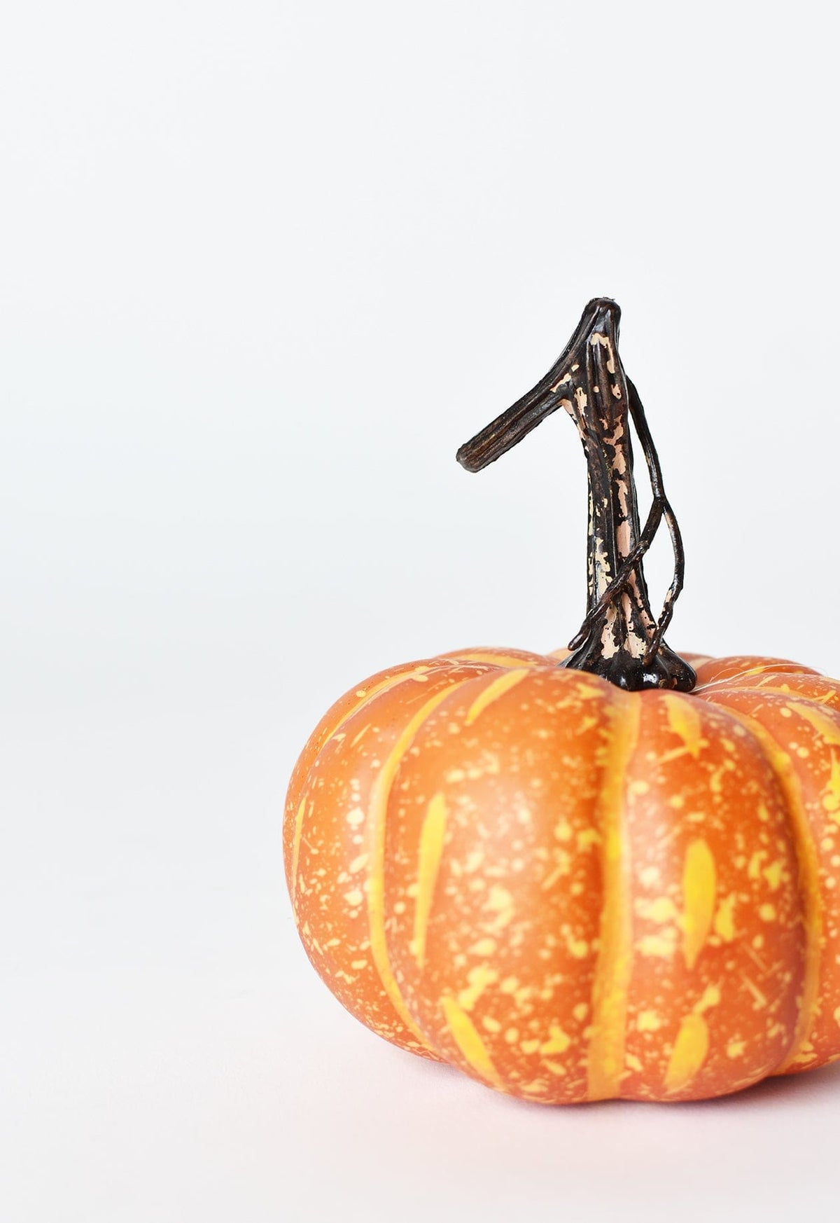 4" x 5" Short Faux Orange Pumpkin