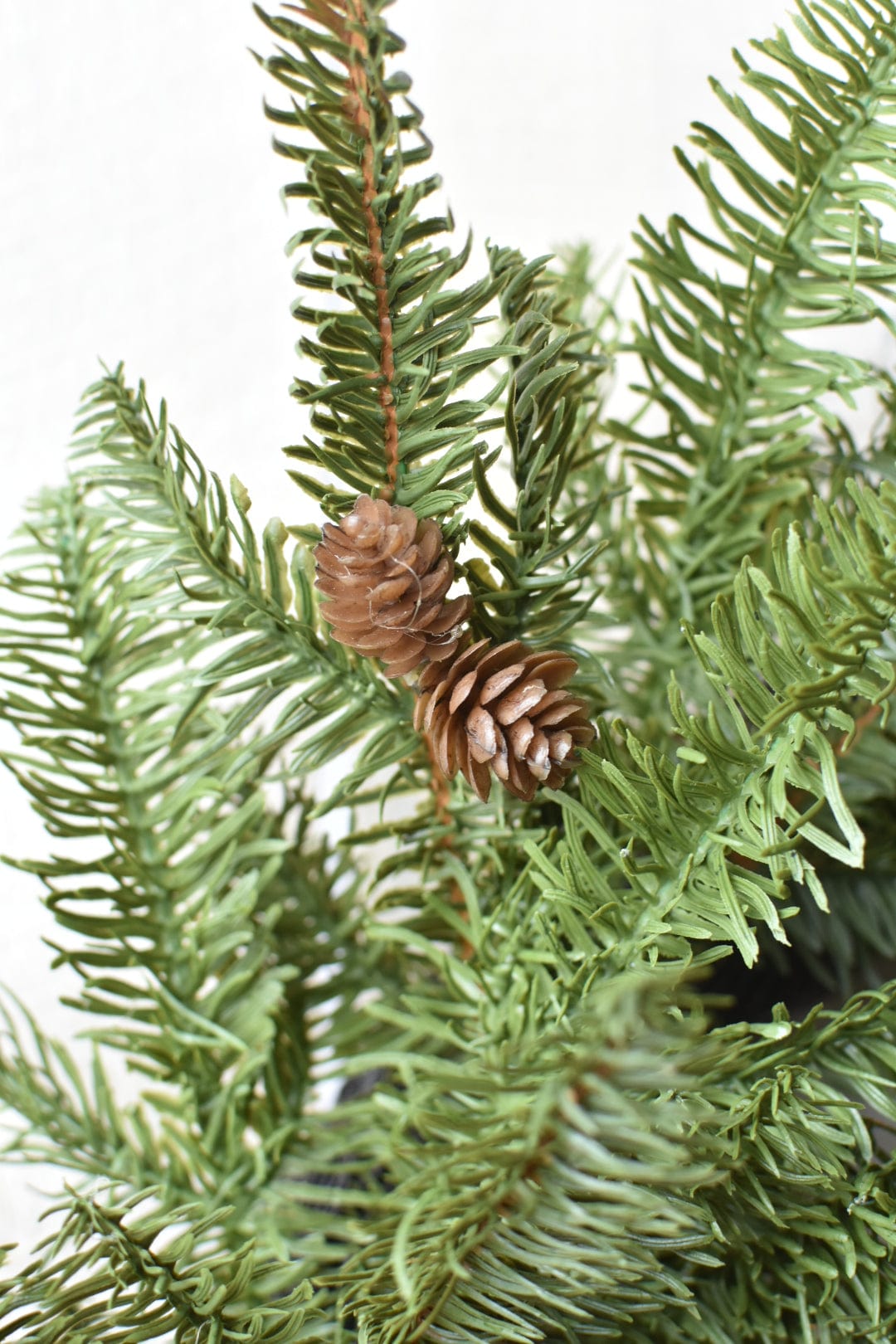 24" Faux Green Spruce Real Touch Wreath w/ Faux Pinecones