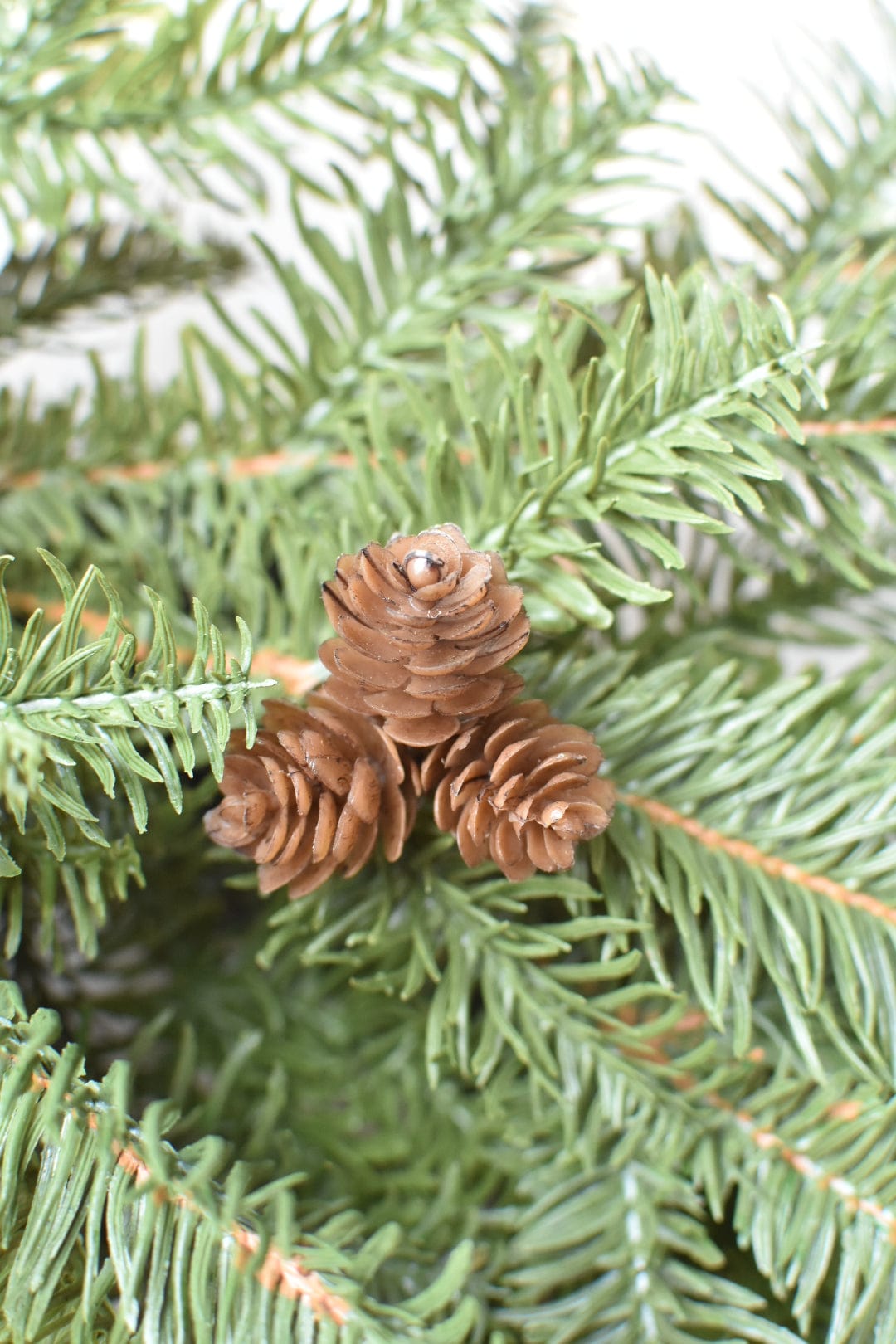 24" Faux Green Spruce Real Touch Wreath w/ Faux Pinecones