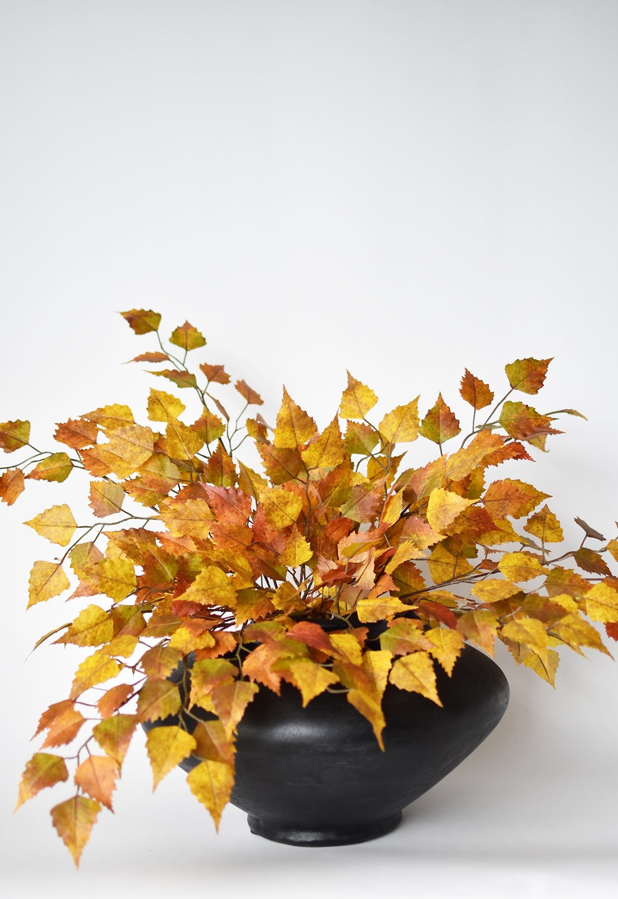 26" Faux Birch Leaf Stem Orange / Mustard / Yellow