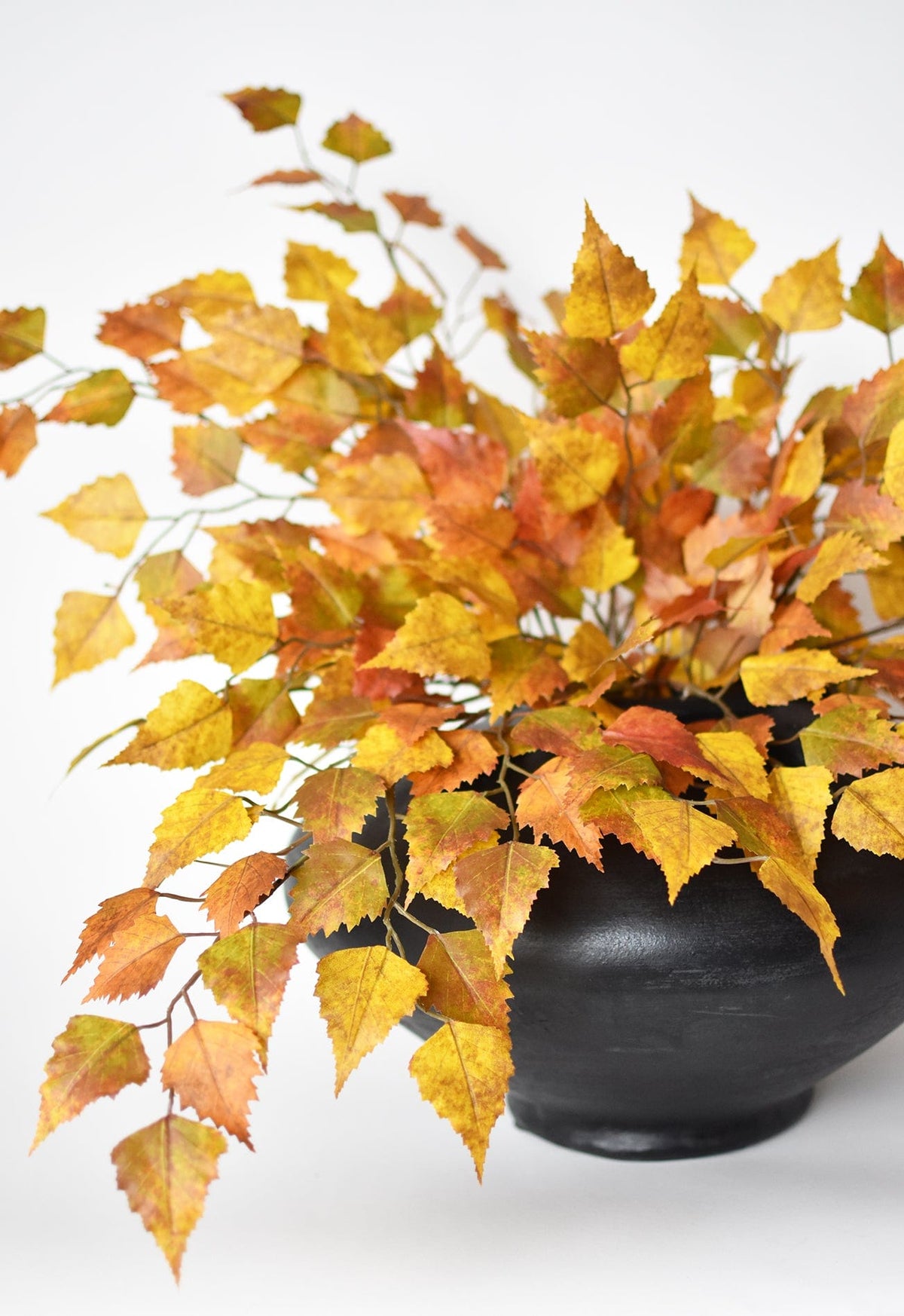 26" Faux Birch Leaf Orange / Mustard / Yellow Stem