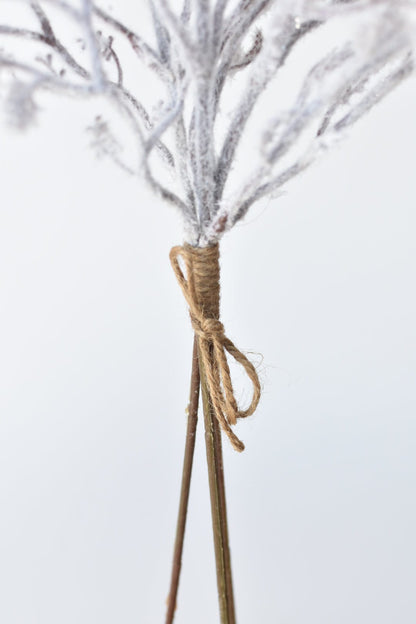 29.5" Faux Flocked Twig Bundle (3 Stems)