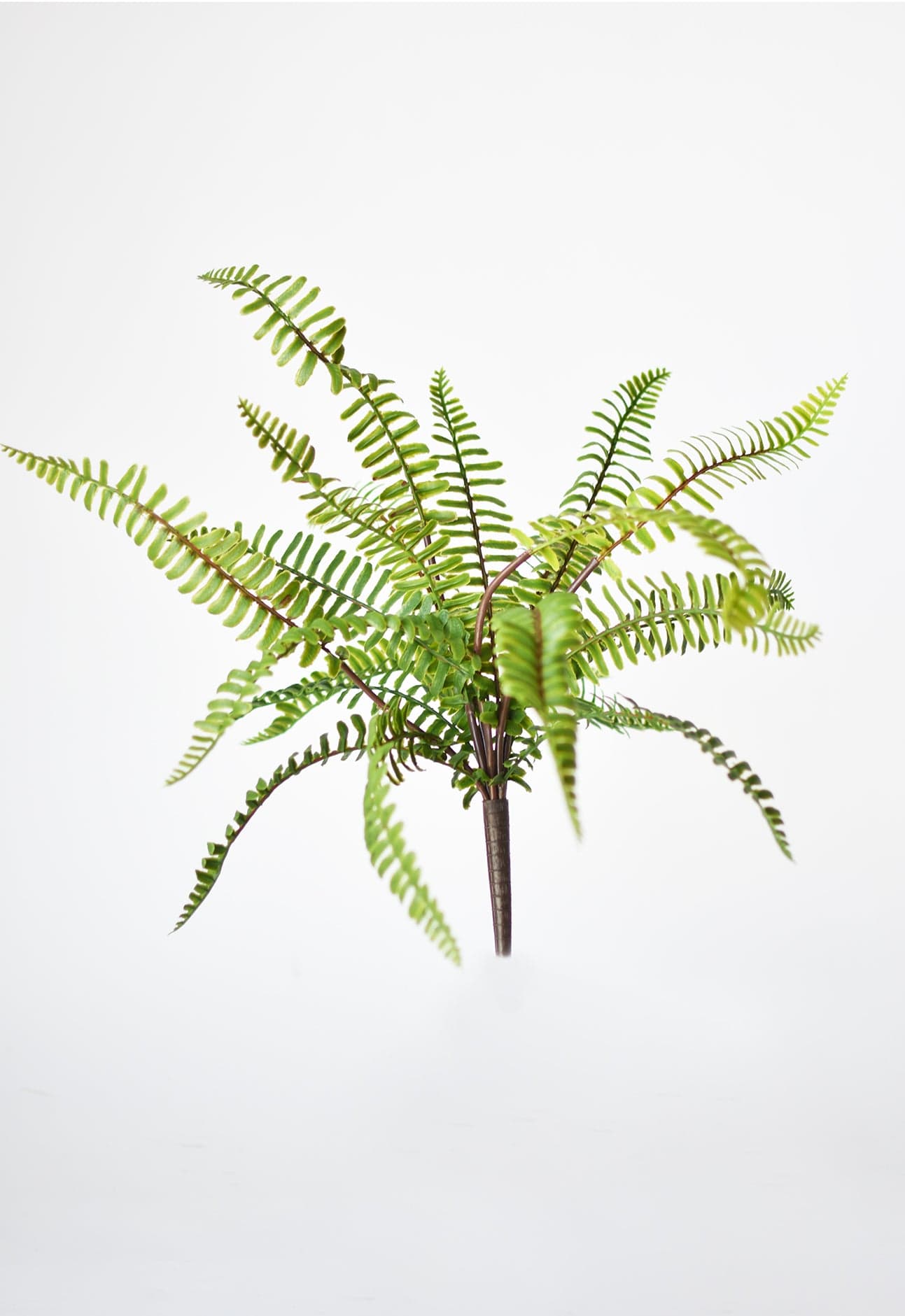 17" Faux Green Boston Fern Bush
